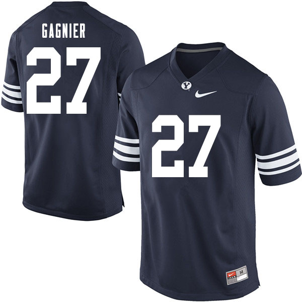 Men #27 Tavita Gagnier BYU Cougars College Football Jerseys Sale-Navy